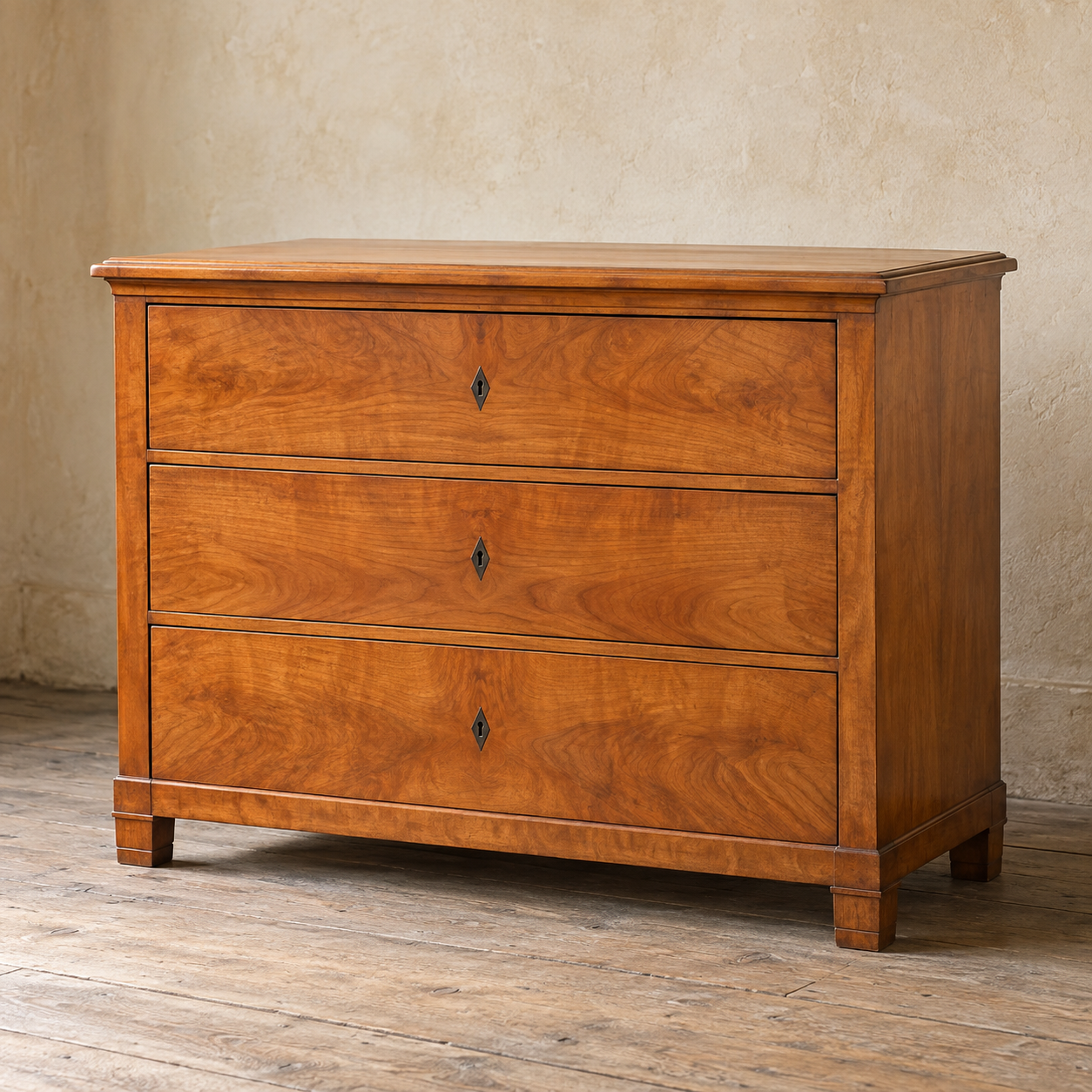 Biedermeier-Kommode aus warmem Kirschholz